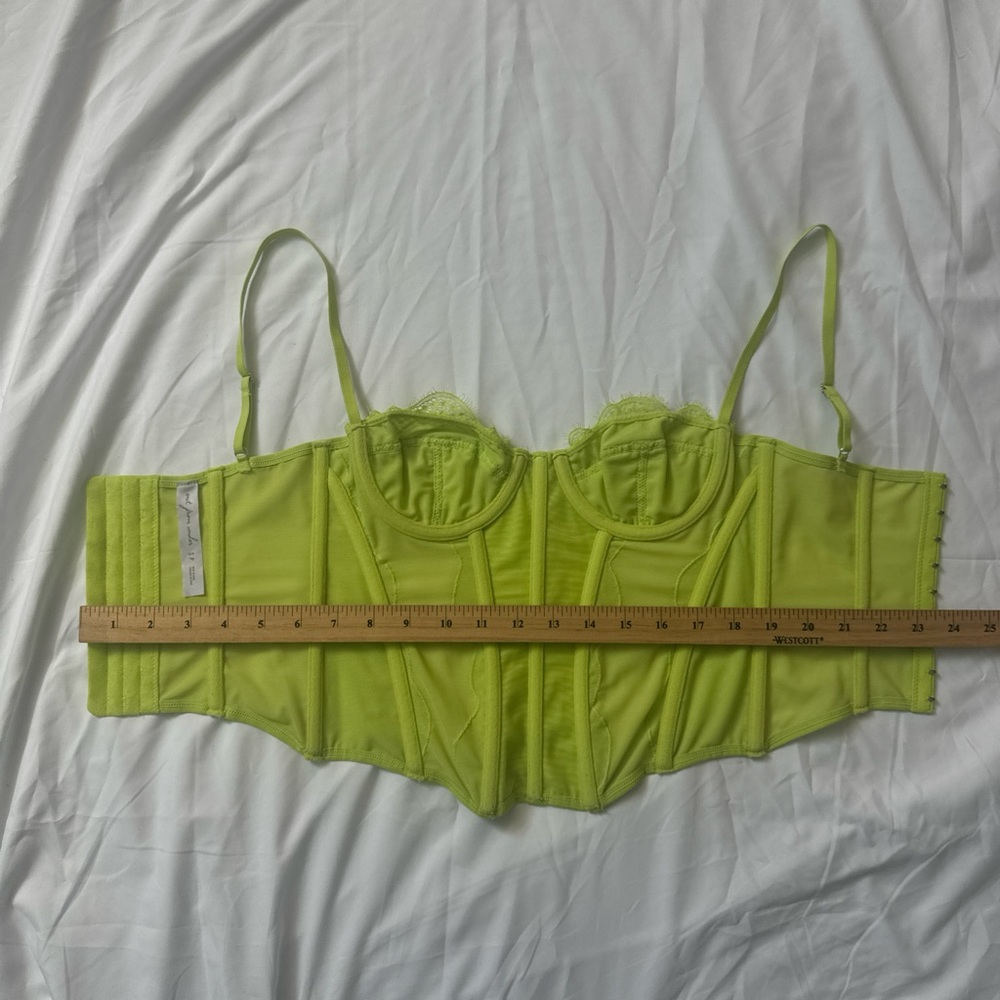 Out From Under Lime Green Lace Corset Top by Urban - Picture 8 of 9